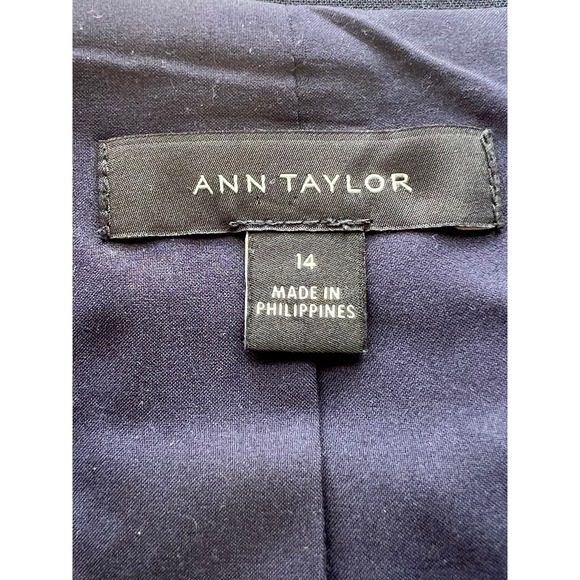 Womens Ann Taylor Collarless Navy Blazer Size 14 - Picture 6 of 9